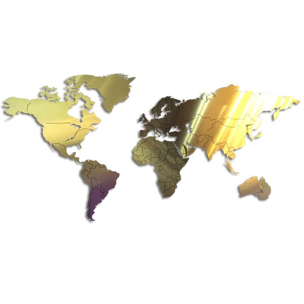 World Wall MAP - GOLD 24 KT